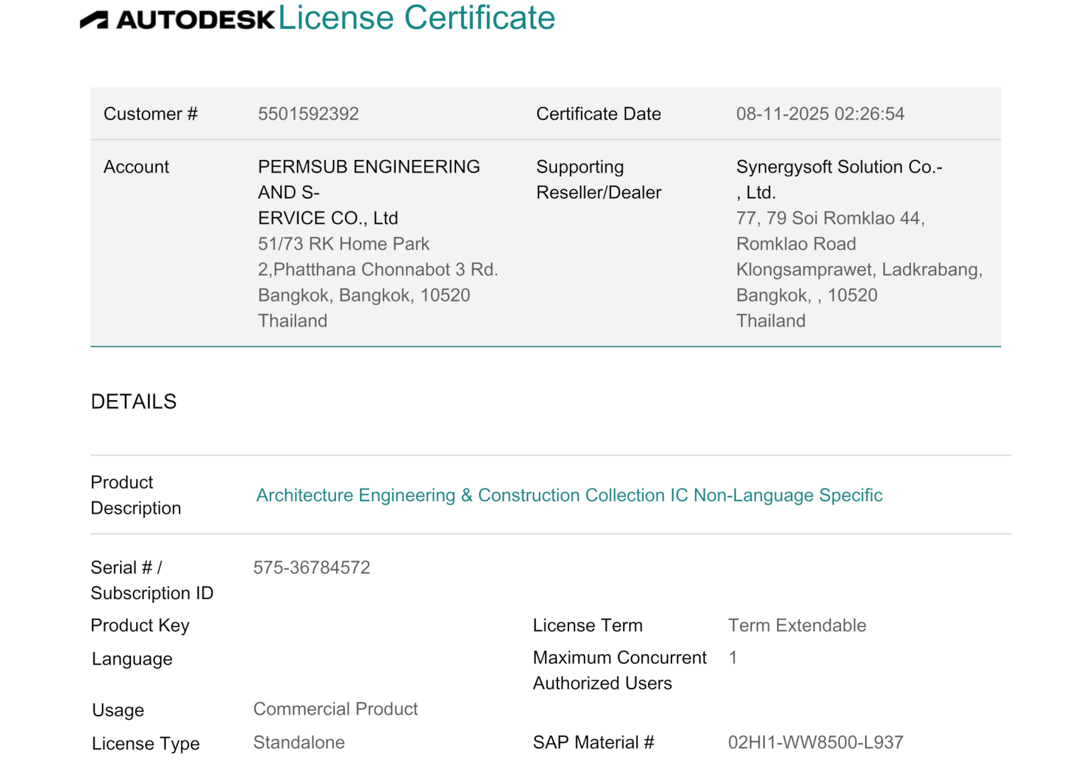 AUTODESK License